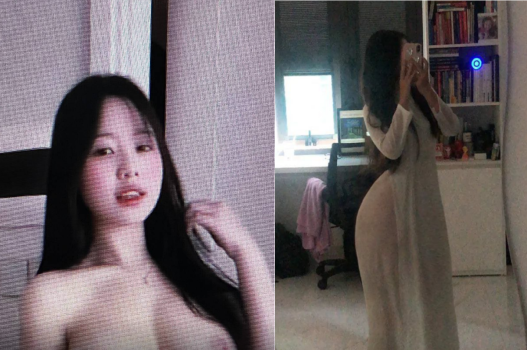 Cô gái duyên dáng lắc mình khi phấn khích